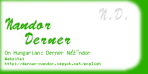 nandor derner business card